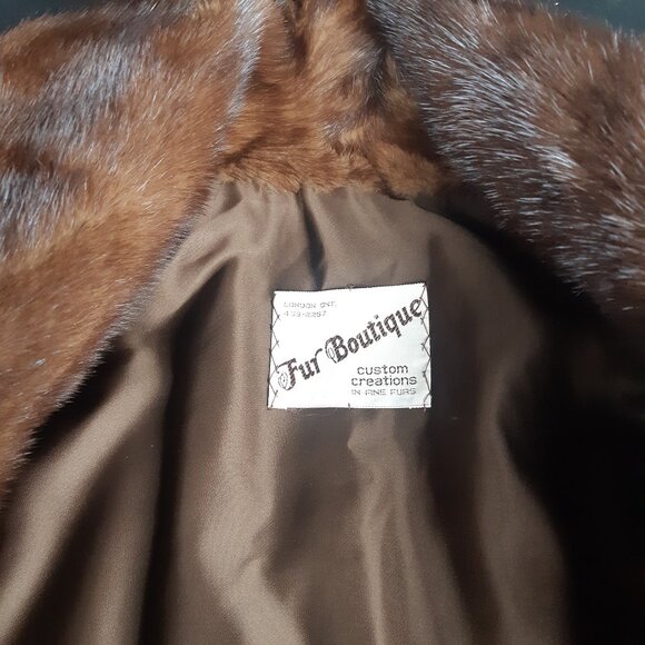 1960s Beige Mink Coat Mid Length Custom Women's Coat | The Fur Boutique - Picture 3 of 16